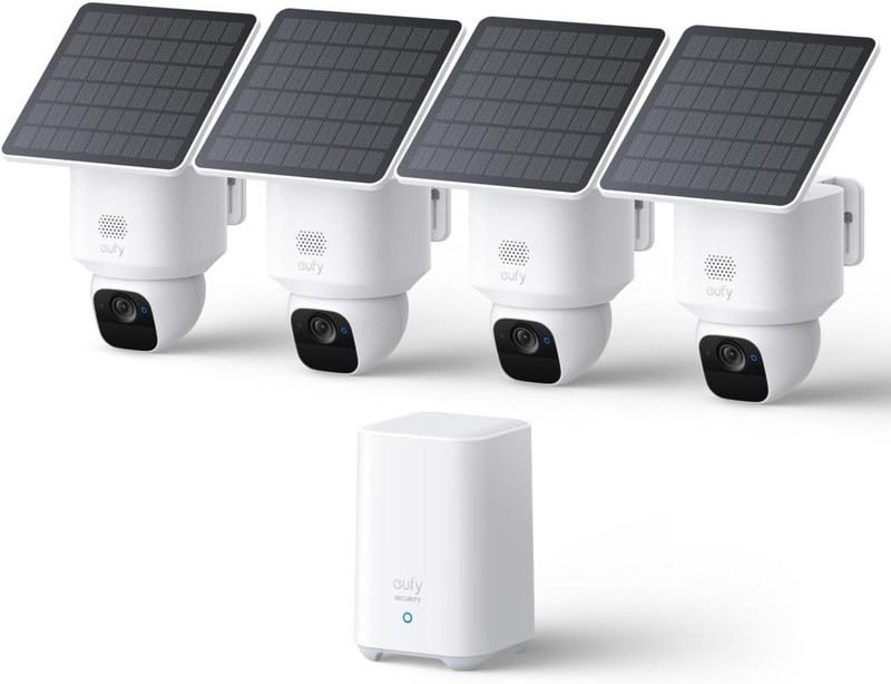 eufy Security SoloCam E30, 4-Cam Kit Solar Security Cameras Wireless Outdoor360