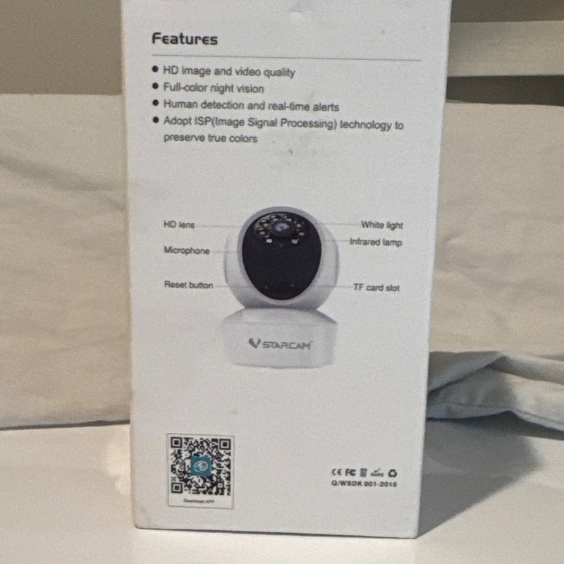 VStarcam IP Wi‑Fi Indoor Camera Full-Color Night Vision Black/White gallery
