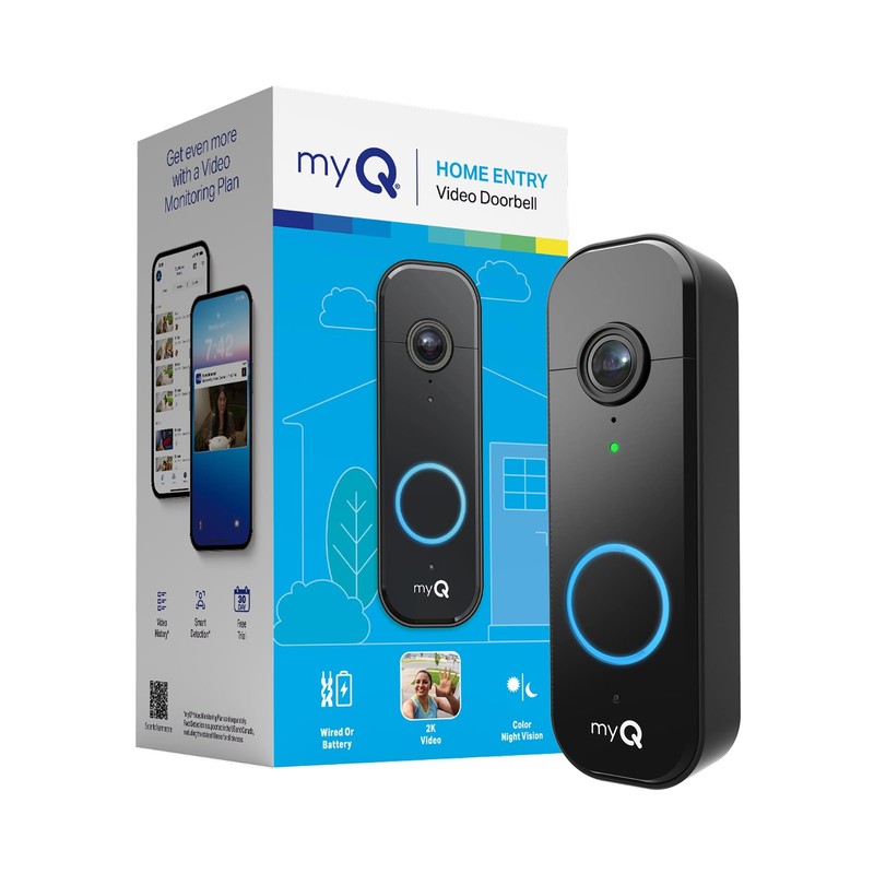 myQ Video Doorbell | 2K Camera, Battery/Wired, Color Night Vision, Live with …