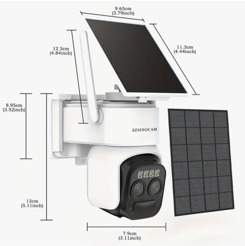 1080P High Quality Solar Security Camera, Dual Lenses 360-Degree Night Vision gallery