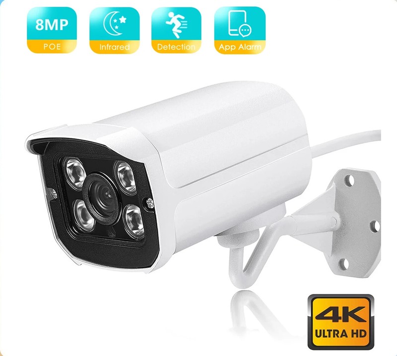 8MP IP Camera HD 4MP Waterproof Video Surveillance Bullet Camera IR Night Vision