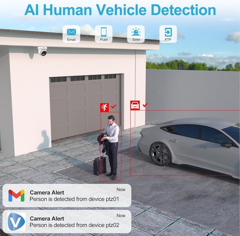 Anpviz 6MP PoE PTZ Camera Outdoor 5X Optical Zoom with Human Vehicle Detection gallery