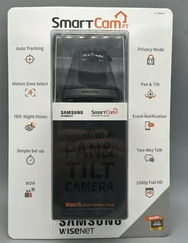 Samsung SmartCam PT Pan Tilt SNH-V6410PN Full HD Camera, NEW