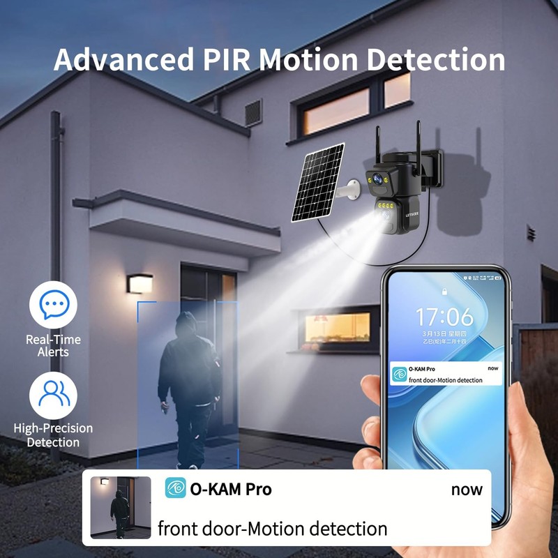 Cameras Outdoor WiFi,5G/2.4G Cameras for Home Solar Power with Dual Lens,Moti... gallery