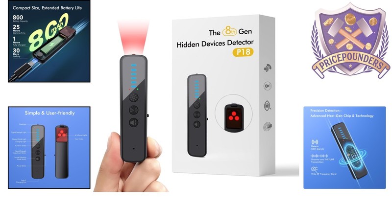 Hidden Camera Detector Portable RF Signal Scanner Anti-Spy Device Black gallery