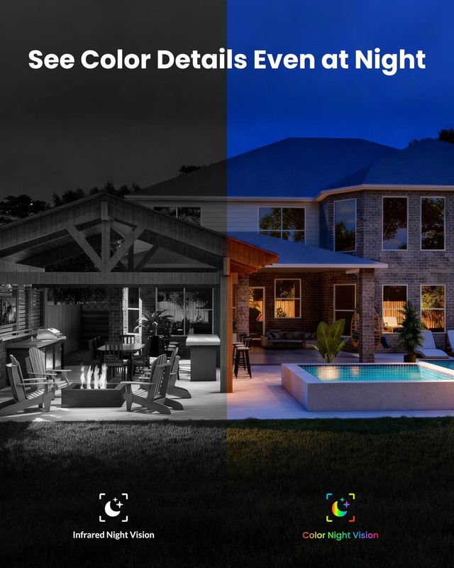 Solar Security Camera Outdoor Wireless, 5MP(3K) Color Night Vision, Battery P... gallery