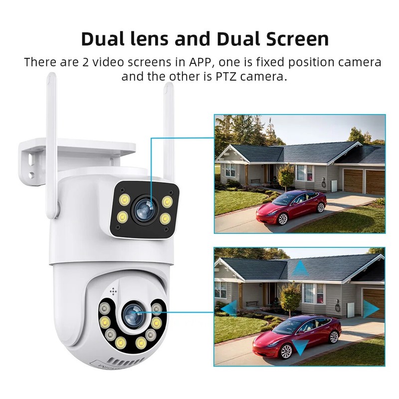 8MP 4K WiFi IP Camera Auto Tracking PTZ Surveillance Camera Outdoor Night Vision gallery
