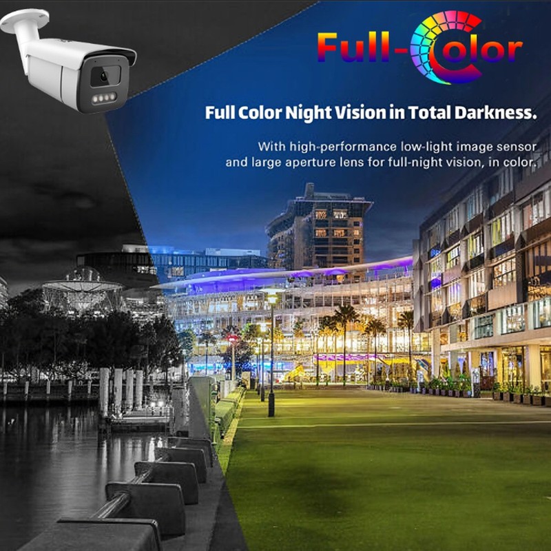 Vikylin 4K 8MP PoE Security IP Camera w/ MIC Outdoor Full Color Night Vision MD gallery