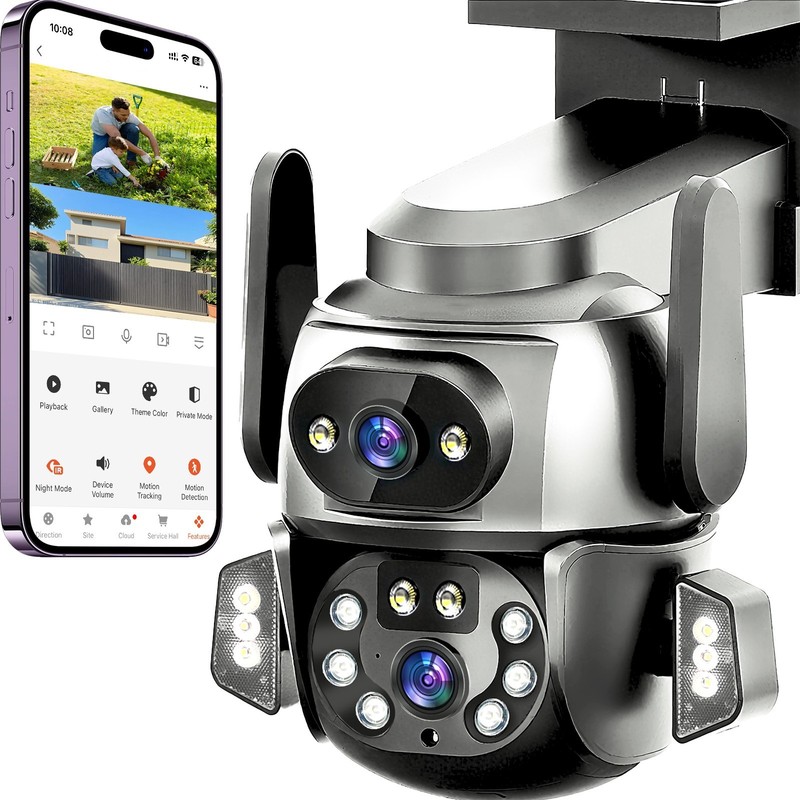 Tuya Wifi Camera 6MP QHD Outdoor Yard Smart Security Monitor Motion Tracking Cam