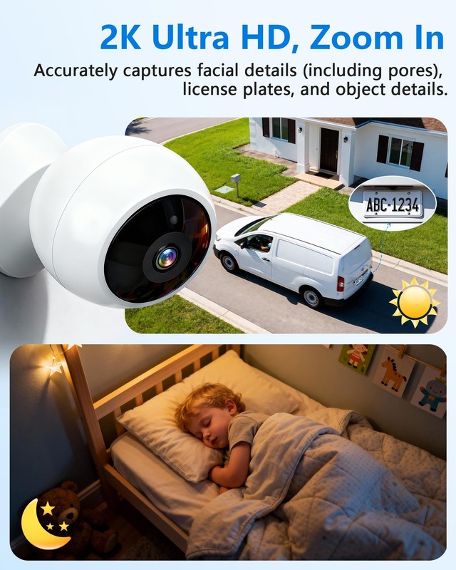Cameras Wireless Outdoor Magnetic: Install-Indoor 2K WiFi - Long Battery Life... gallery
