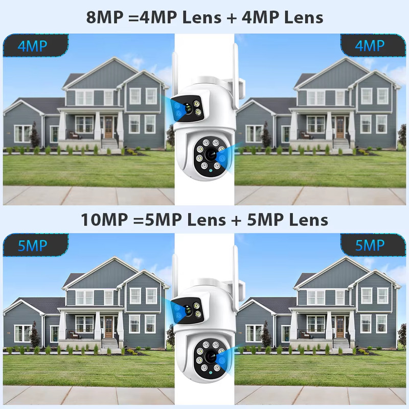 4K 8MP Wifi Camera PTZ Outdoor Dual Screen Human Detection Dual Lenses 10MP Secu gallery