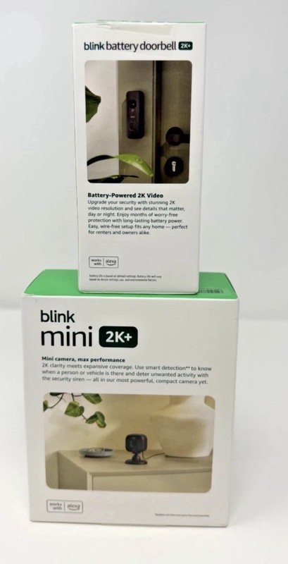 Blink Mini 2K+ Cameras Indoor/Outdoor & Wireless Video Doorbell 2K Newest Models gallery