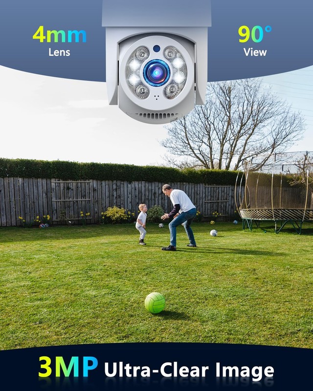 (2026 New) Outdoor WiFi Security Camera 3MP, PTZ Pan Tilt with Dual Antennas,... gallery