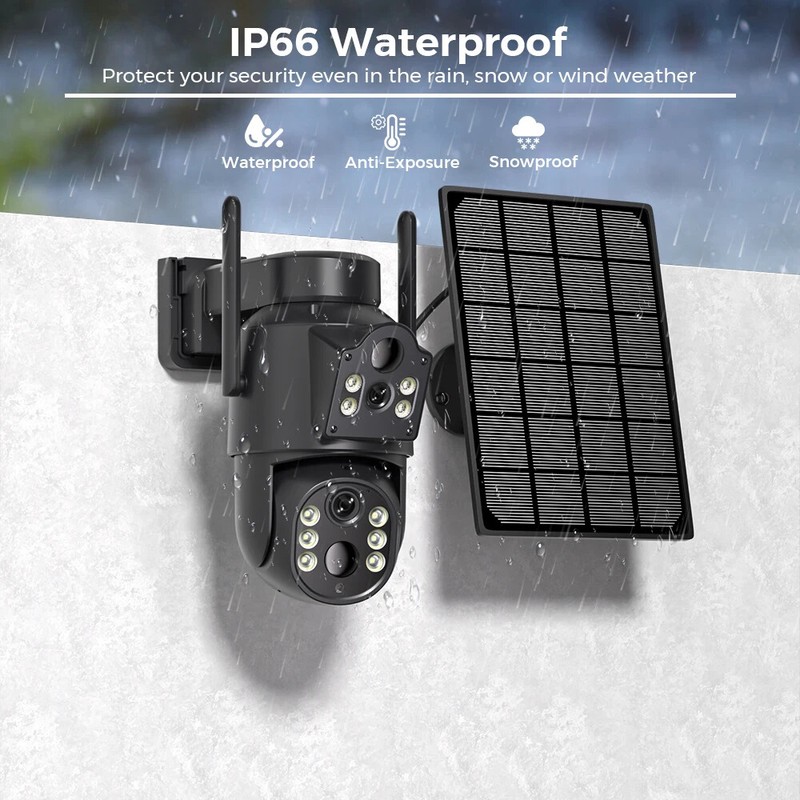 4K HD Solar WiFi Camera Outdoor Built-in Battery 2K Security Solar Panel CCTV gallery