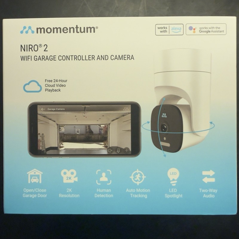 Momentum NIRO 2 WiFi Camera & Garage Controller – 24hr Playback – Night Vision