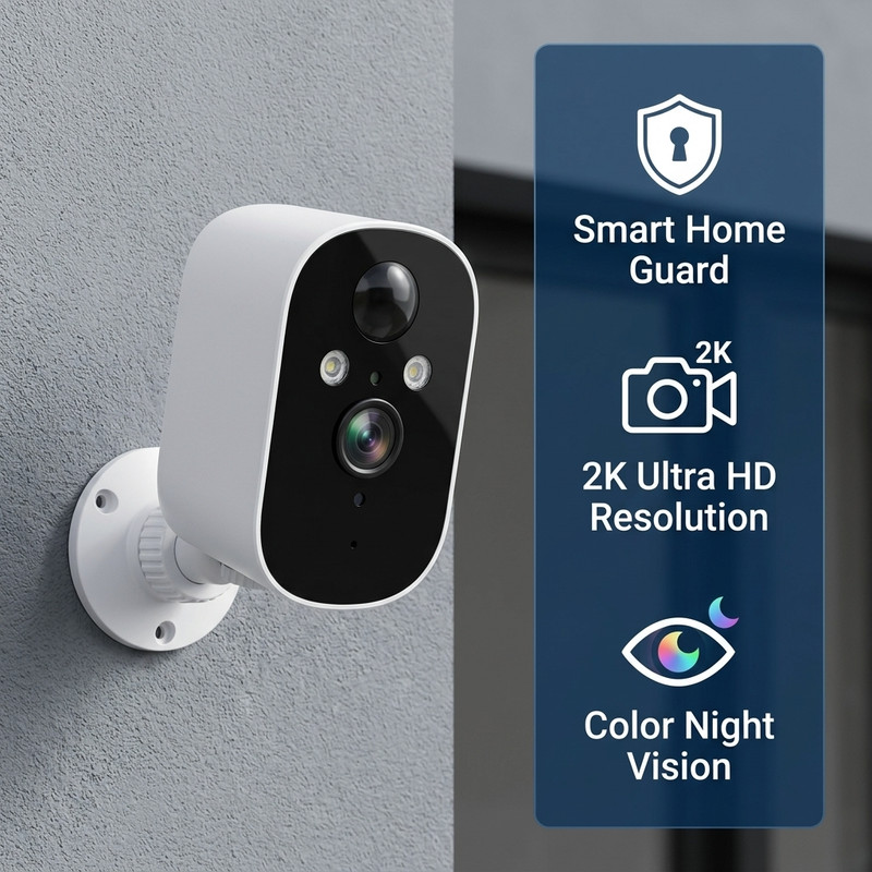 1080P WiFi Security Camera Outdoor 2K Wireless Solar Battery Camera PIR Audio gallery