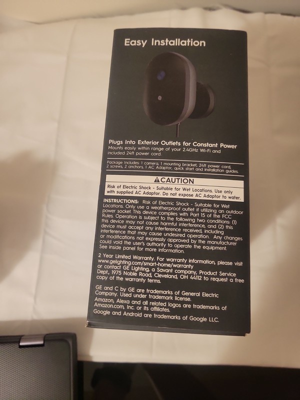 GE Cync Outdoor WIRED Smart 2K Camera (CAMODWD3MW1-1P) Black gallery