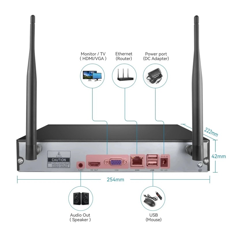 Wireless 3MP 2-Way Audio Home IP CameraSystem 3MP 10CH NVR WIFI AI Detect gallery