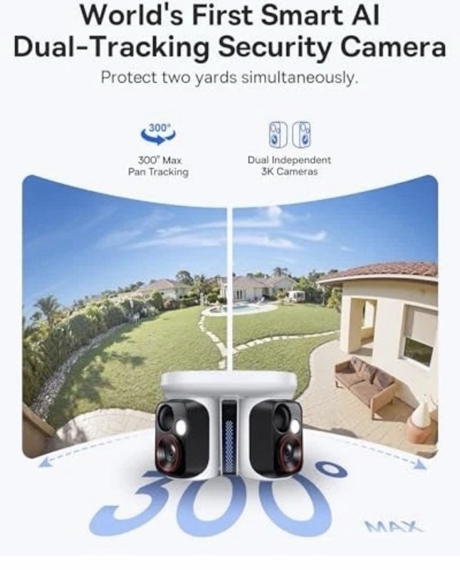 Baseus X1 Pro Outdoor Wireless Solar Security Camera Dual 3K AI Cameras (SEALED) gallery