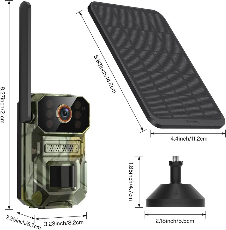 4G LTE Cellular Video Doorbell W/ Solar Panel Pet Camera AI Motion Detection gallery