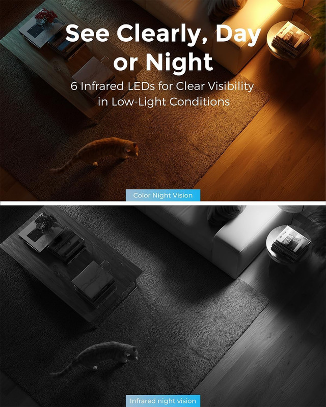 2K Smart Home Camera, Indoor IP Security 360 Pan-Tilt Color Night Vision 256GB gallery