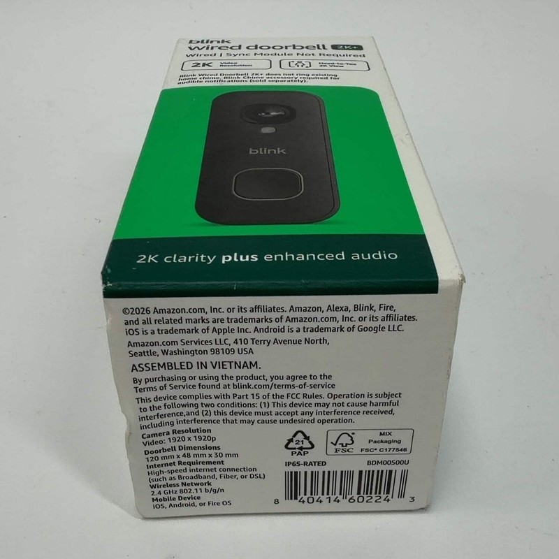New Blink Wired Video Doorbell Wired Doorbell Black gallery
