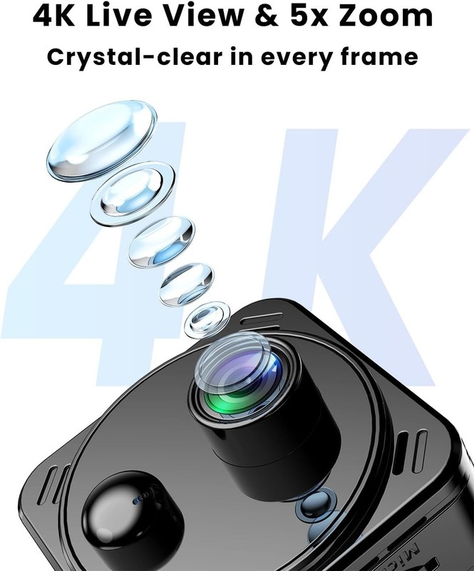 4K Mini Dual-Band 2.4/5GHz WiFi Indoor with AI Human Detection Night Vision,... gallery