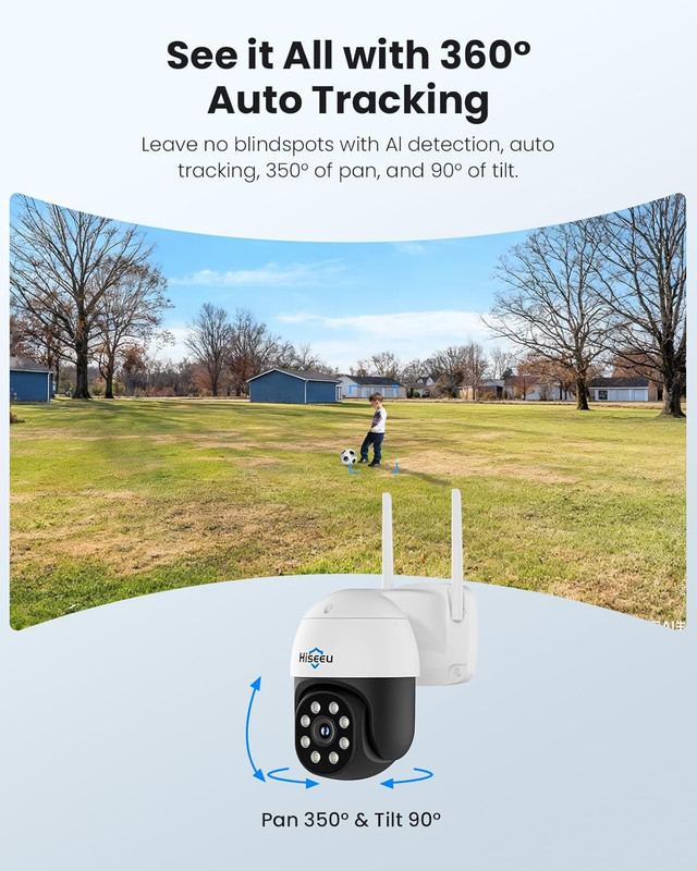 4K 8MP Security Camera Outdoor, Wireless Home Security Camera with Pan & Tilt, W gallery