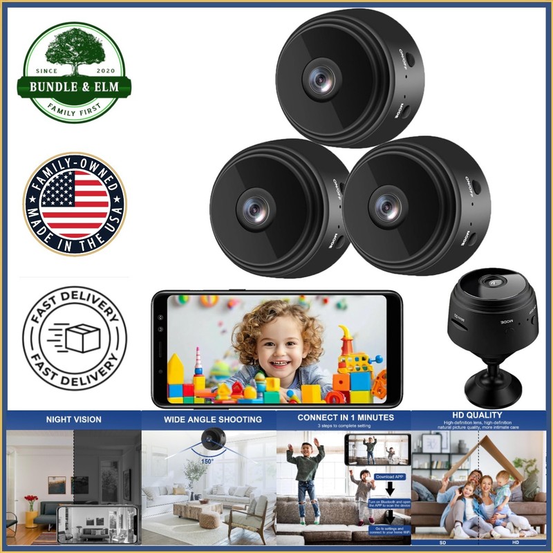 HD WiFi Cameras with 150-Degree Viewing Angle for Indoor and Outdoor Monitoring