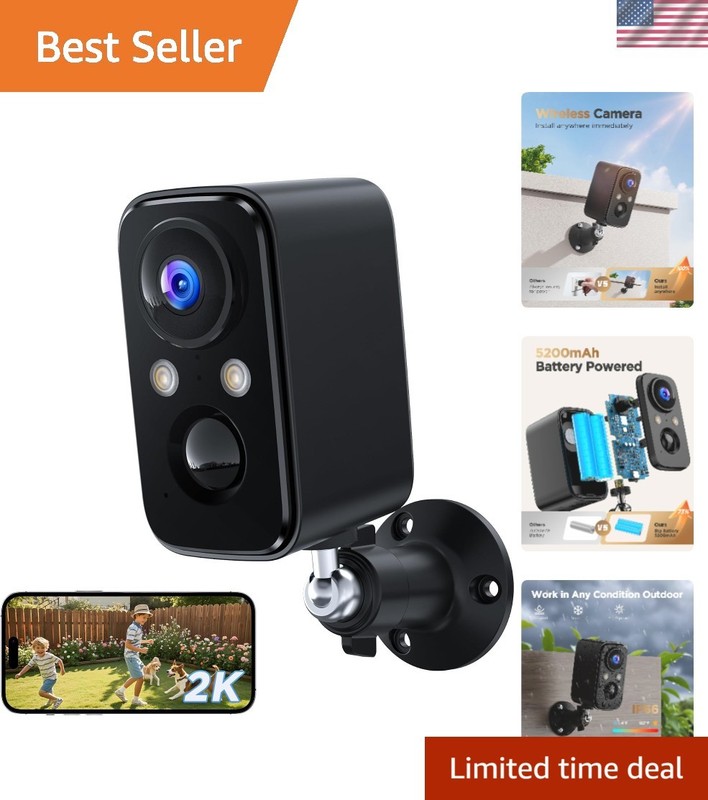 Weatherproof WiFi Security Camera with PIR Sensor – Ideal for Home Monitoring