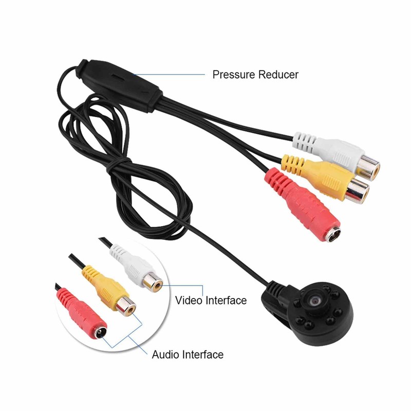 HD 60° Wide Angle Camera 8 LED IR Night Camera Audio And Video FPV Micro gallery