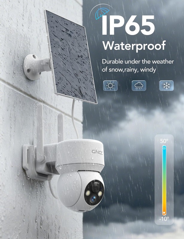 Solar Security Cameras Wireless Outdoor 2.4G WiFi, 360° View, Solar/Battery P... gallery
