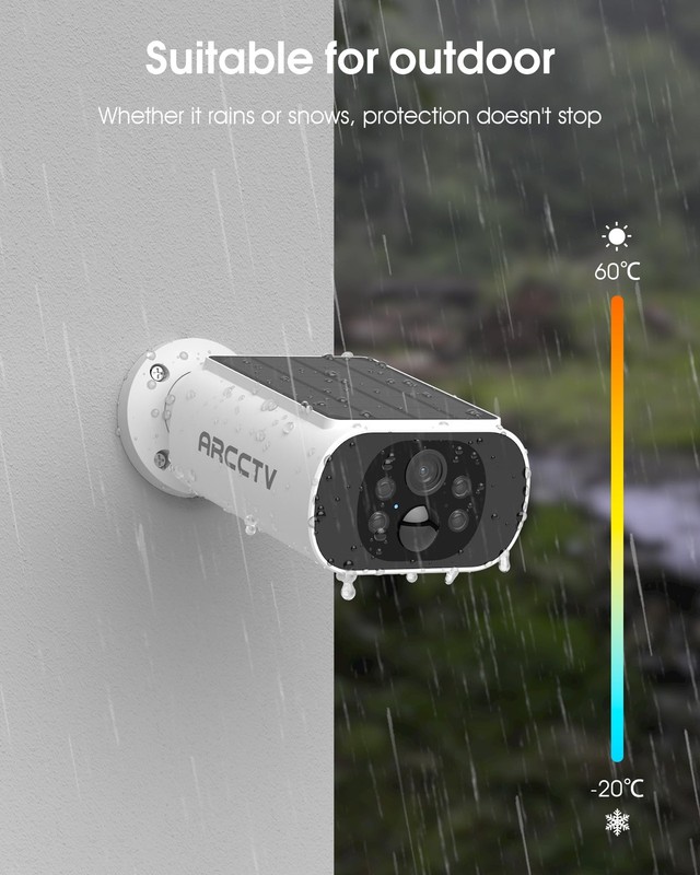 Solar Security Camera Outdoor Wireless, 4MP Battery Powered Home Surveillance... gallery