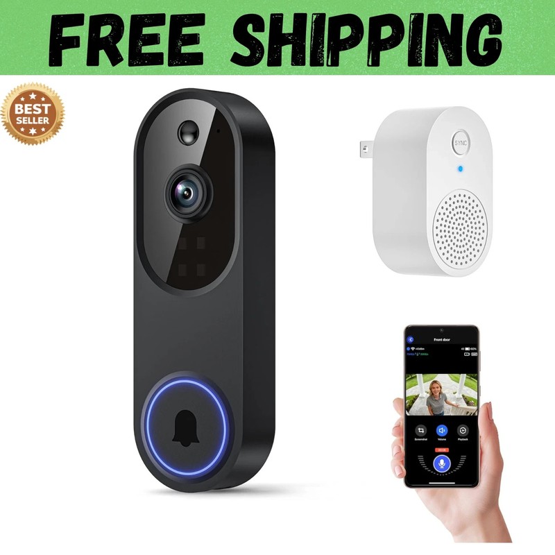 New Video Doorbell 1080p HD Camera WI-FI Night Vision Motion Detection Wireless gallery