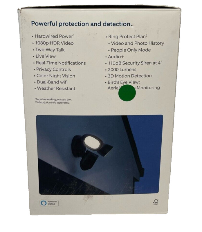 Ring Security Floodlight Cam Wired Pro (3rd gen) Black, Open Box gallery