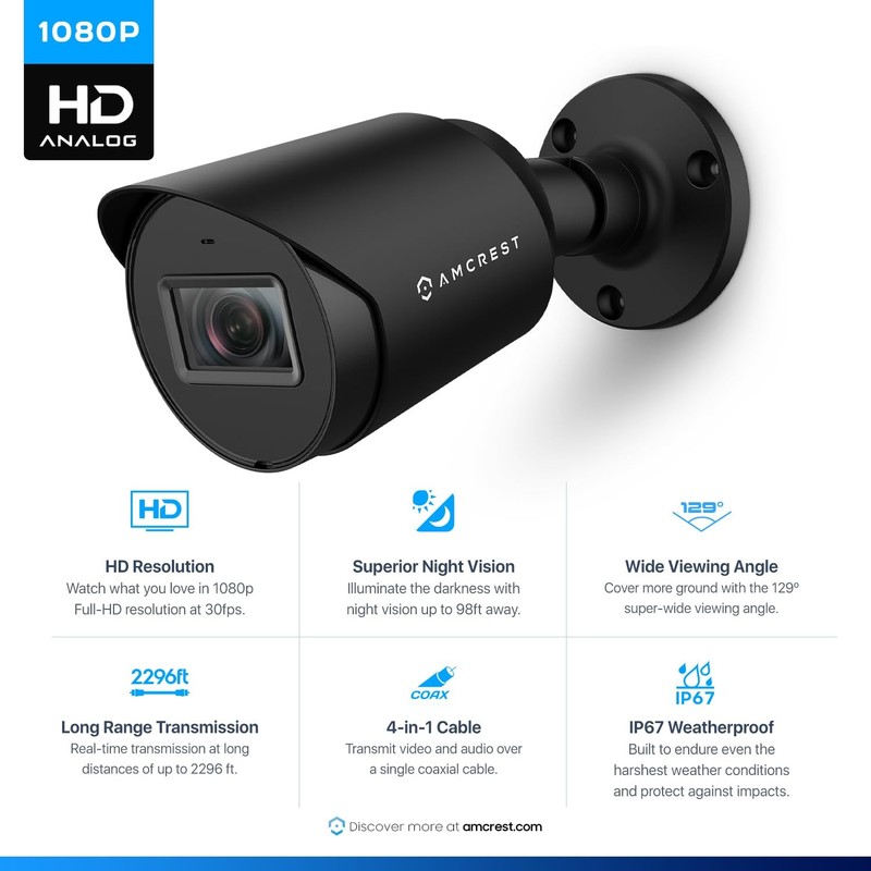 Full HD 1080P Bullet Outdoor Security Camera (Quadbrid 4-in1 HD-CVI/TVI/AHD/A... gallery