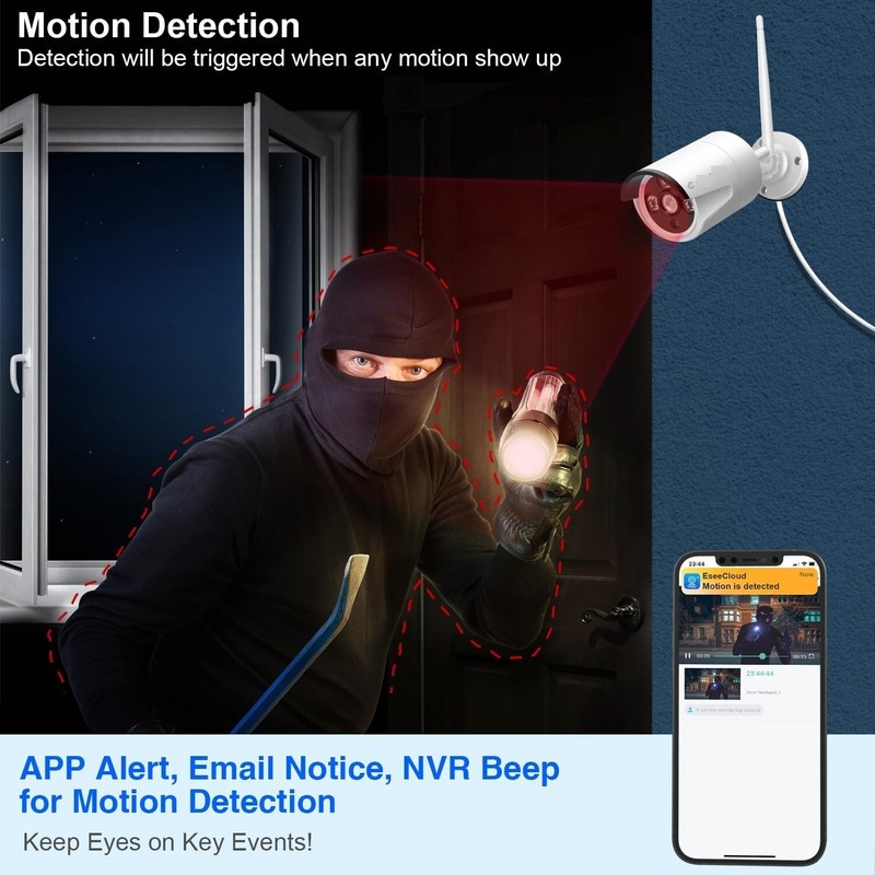 Camara De Vigilancia Inalambrica Con Pantalla 10.1" Sistema Vision Nocturna NEW gallery