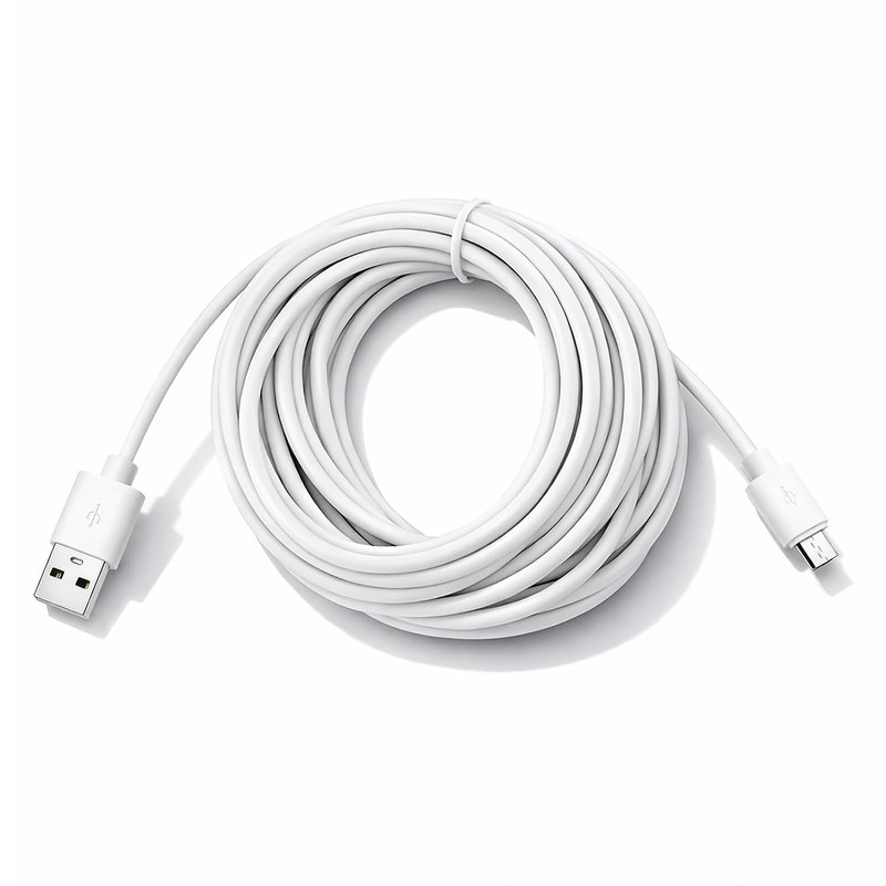 Micro USB Extension Cable 12 Ft for Wyze Cam V3, Blink Mini, Kasa Camera | gallery
