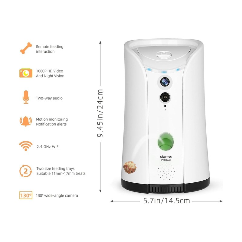 Dog Treat Dispenser, WiFi Remote Pet with -Way Audio and Night Vision, with A... gallery