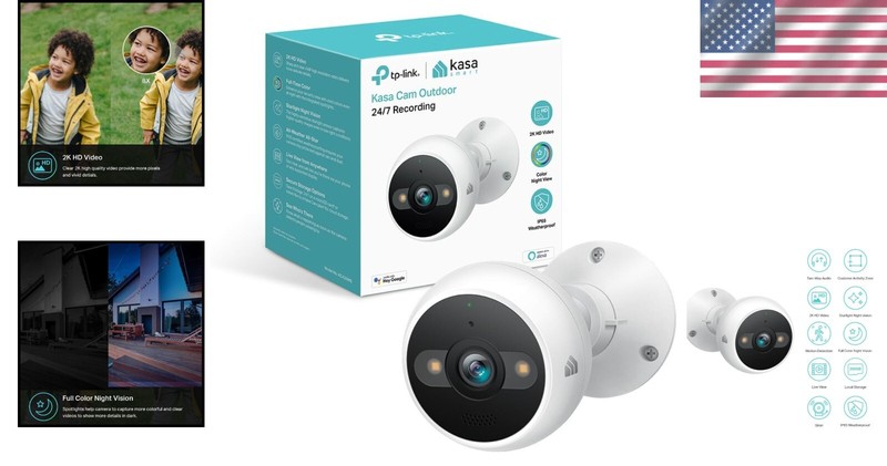 High-Resolution Outdoor Security Camera w/ 2-Way Talk & Cloud Storage Options gallery