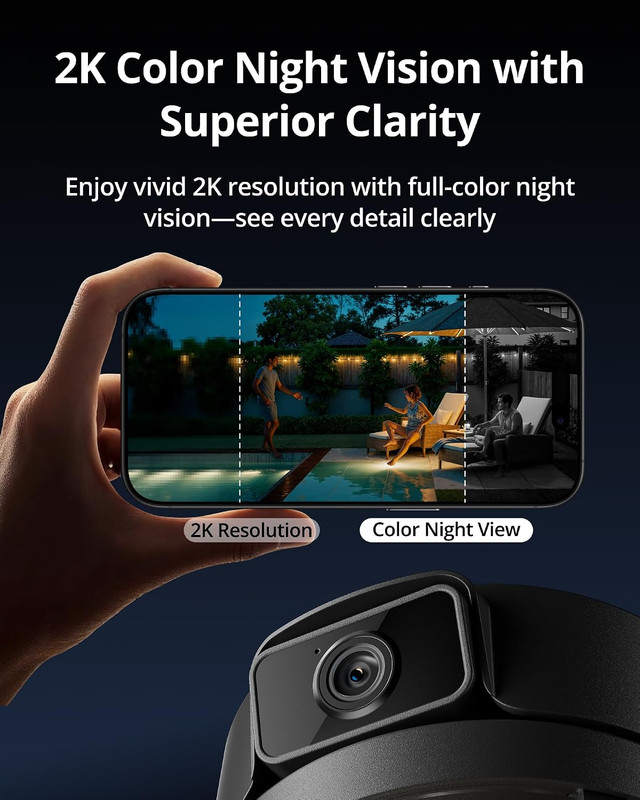 Outdoor Porch Light Security Camera 2K HD Live View WiFi Human Detection gallery