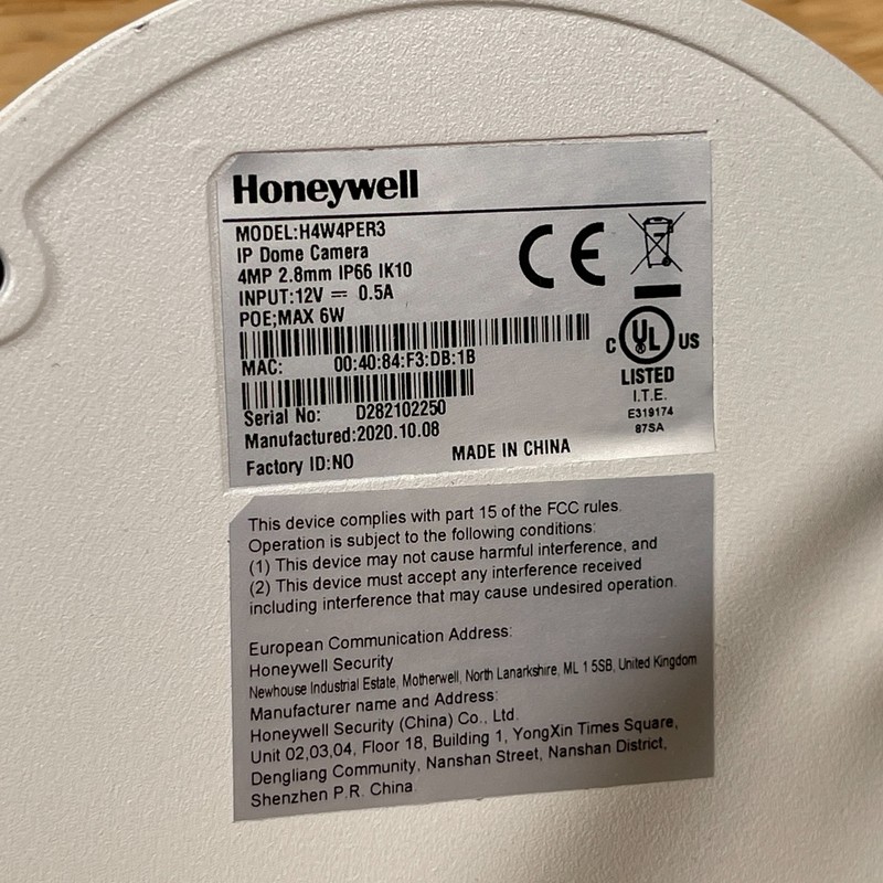 Honeywell H4W4PER3V Mini Dome IP Security Camera White 4MP Night Vision Outdoor gallery