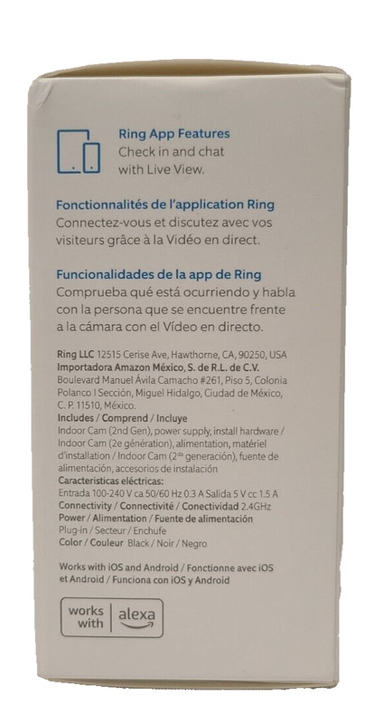 Ring Indoor Cam 1080p HD Video 2nd Generation Plug-in - Black gallery