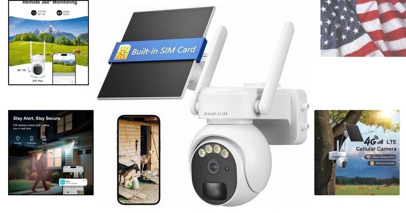 4G LTE Security Camera No Internet Needed, Free Cloud Storage, 360° PTZ Outdo... gallery