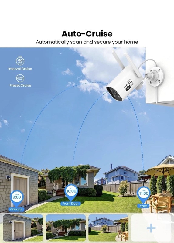 AOSU Security Cam P1 LITE 2K Wi-Fi Security 2-Camera Model: C4L2CA11 Open Box gallery