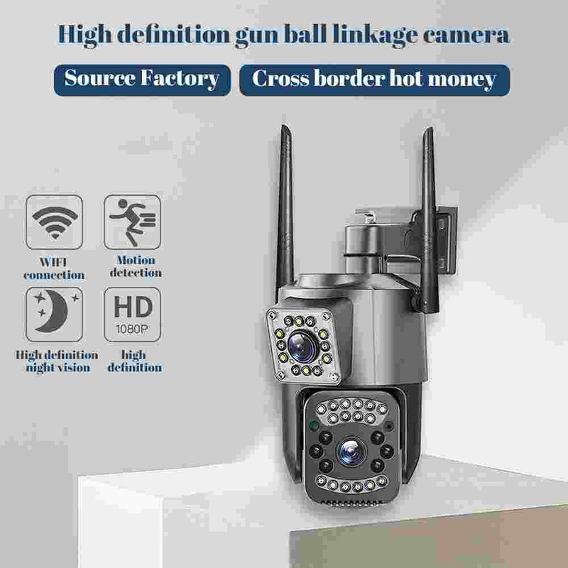 Dual Lens Security Camera Wireless 4MP HD WiFi IP PTZ Home Outdoor CCTV IR Cam gallery