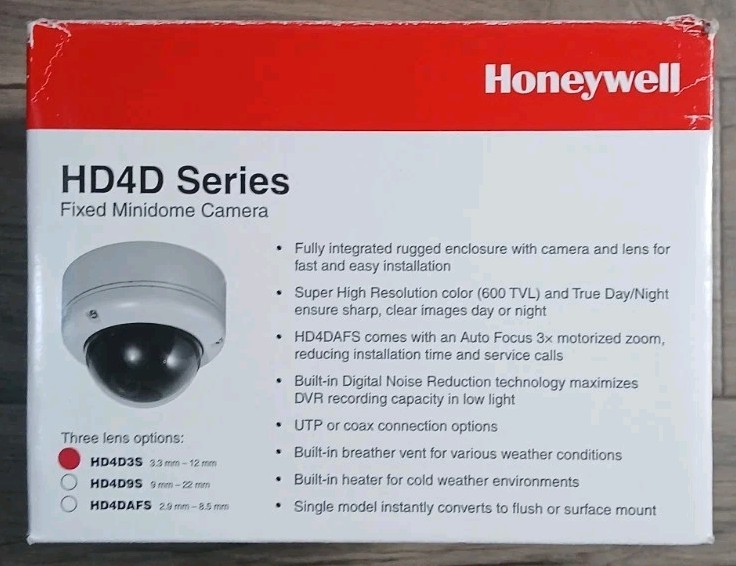 Honeywell - HD43DS - HD4D Series Fixed Minidome Camera – 600 TVL - Day/Night