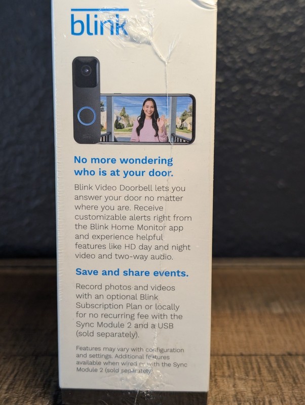 Blink Smart Wi-Fi Video Doorbell Wired/Battery with 2 Way Audio Alexa Black WOW! gallery