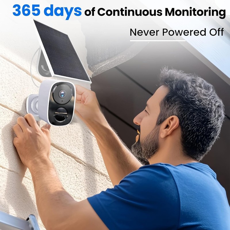 Upgrade Your Home Security: 2K Wireless Outdoor Camera with Night Vision & Solar gallery