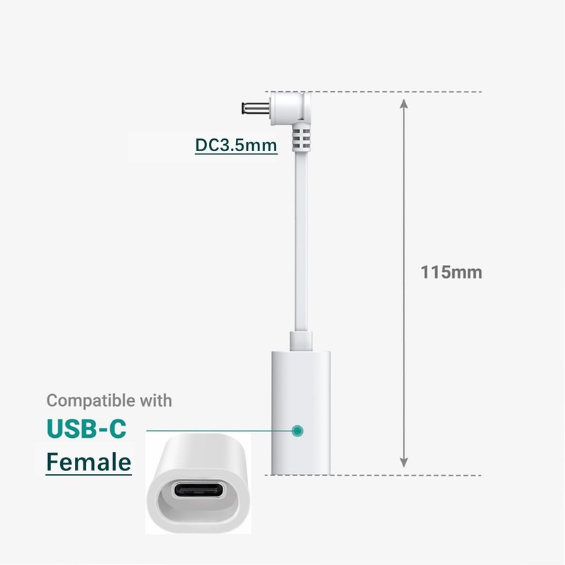 xsdtech Ring USB-C to Barrel Plug Adapter for Solar Panels and white gallery